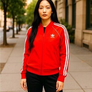 Adidas Women's Vibrant Red Bomber Jacket